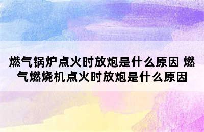 燃气锅炉点火时放炮是什么原因 燃气燃烧机点火时放炮是什么原因